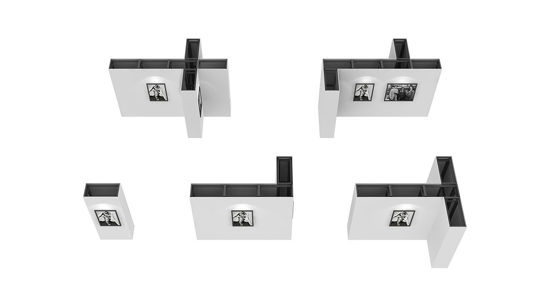 展牆拼裝方式示意