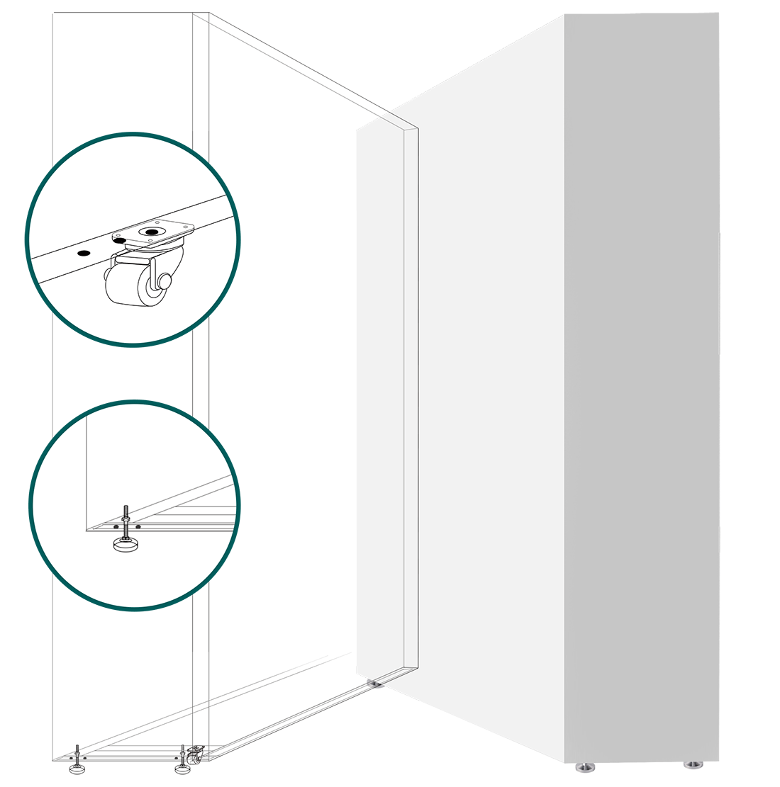 提腳滾輪安裝示意